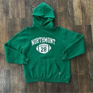 Vintage 90s Russell athletic green northmont collegiate football hoodie